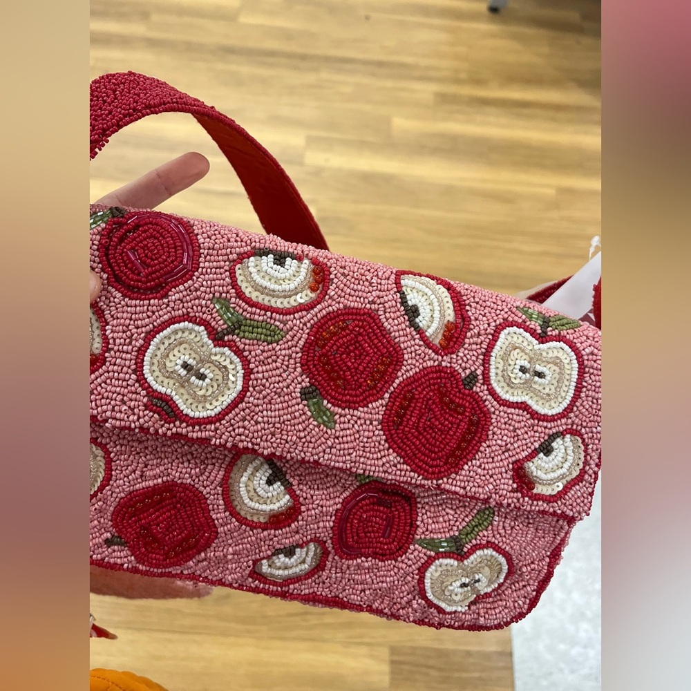 Brand new beaded apple purse